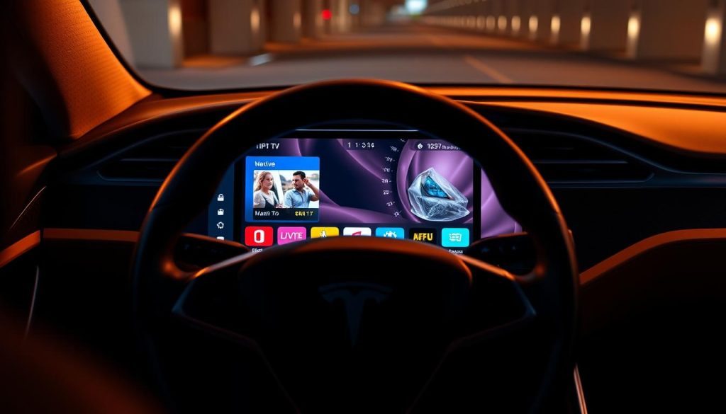 IPTV on Tesla screen